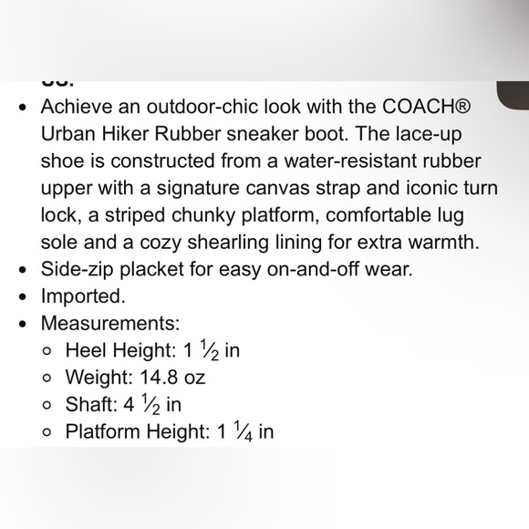 Out of stock Coach city hiker boots - Picture 13 of 17